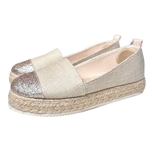 | Women's | Glitter Minimalist Slip-On Linen Espadrille Flats - 8.5 - Picture 5 of 8